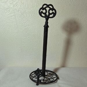 Vintage Black & Brown Metal Key Paper Towel Holder